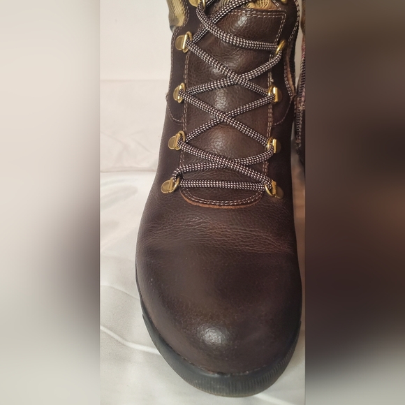 PAJAR -size 40/10-plaid boots -fur lined-fabric and leather-zipperup-laceup - Picture 6 of 15